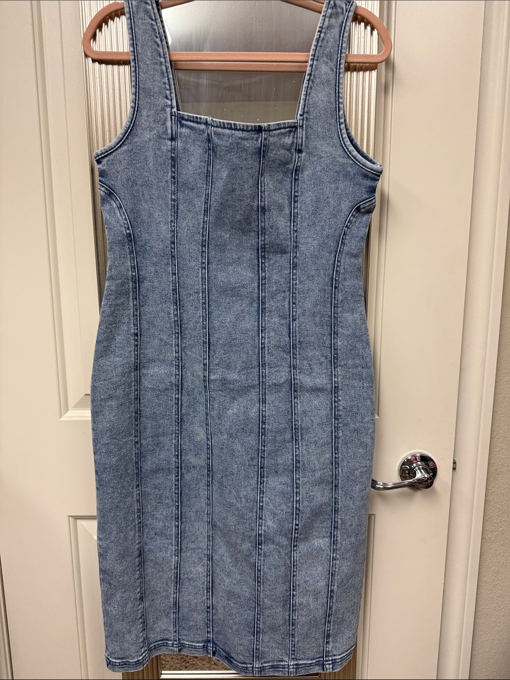 Sleeveless Denim Dress - Blue